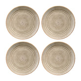 Bonna China Earth dia.8.25" Round Brown Porcelain Plate (Set of 4)