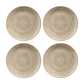 Terrain dia.8.25" Round Brown Vitrified Plate (Set of 4)