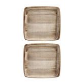 Terrain 8.5" x 8" Square Brown Vitrified Plate (Set of 2)