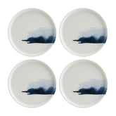 Blue Wave dia.8.75" Round Decorated Vitrified Plate (Set of 4)