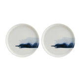 Blue Wave dia.11" Round Decorated Vitrified Plate (Set of 2)