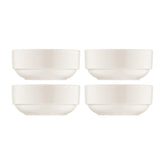 Banquet dia.4" h:1.75" 8 oz. Round Warm White Vitrified Bowl (Set of 4)