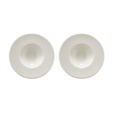 Banquet dia.11" h:2.5" 14 oz. Round Warm White Vitrified Bowl (Set of 2)