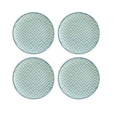 Chevron dia.7.5" Round Decorated Vitrified Plate (Set of 4)