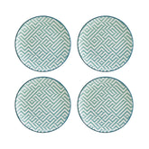 Chevron dia.10" Round Decorated Vitrified Plate (Set of 4)
