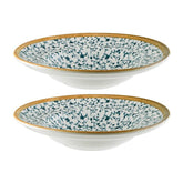 Calif dia.10.75" h:2.25" 16 oz. Round Decorated Vitrified Bowl (Set of 2)