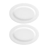 Delta 9.5" x 6.75" x h:1" Oval White Porcelain Platter (Set of 2)