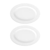 Delta 11" x 7" x h:1" Oval White Porcelain Platter (Set of 2)