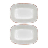 Bonna China Vintage 6.5" x 4.5" x h:1.5" 12 oz. Rectangular Decorated Porcelain Deep Plate (Set of 2)