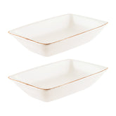 Bonna China Vintage 6" x 3.75" x h:1.25" 6 oz. Rectangular Decorated Porcelain Deep Plate (Set of 2)