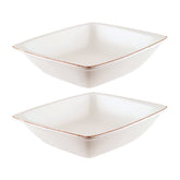 Retro 7.5" x 6.5" x h:2" 20 oz. Square Decorated Vitrified Bowl (Set of 2)
