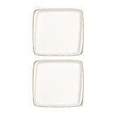 Retro 8.5" x 8" Square Decorated Vitrified Plate (Set of 2)