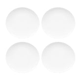 Porcelain Elips 8" x 7.25" Oval White Porcelain Plate (Set of 4)