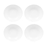Elips 8.5" x 7.75" x h:1.5" 20 oz. Oval White Porcelain Deep Plate (Set of 4)