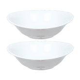 Elips 9.25" x 8.5" x h:2.25" 32 oz. Oval White Porcelain Bowl (Set of 2)
