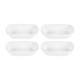 Porcelain Delta-Coupe 5.5" x 4" x h:1.25" 6 oz. Rectangular White Porcelain Deep Plate (Set of 4)