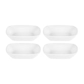 Delta-Coupe 5.5" x 4" x h:1.25" 6 oz. Rectangular White Porcelain Deep Plate (Set of 4)