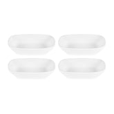 Porcelain Delta-Coupe 6.5" x 4.75" x h:1.5" 12 oz. Rectangular White Porcelain Deep Plate (Set of 4)