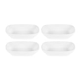 Delta-Coupe 6.5" x 4.75" x h:1.5" 12 oz. Rectangular White Porcelain Deep Plate (Set of 4)