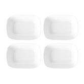 Porcelain Delta-Coupe 8" x 5.75" x h:1.75" 20 oz. Rectangular White Porcelain Deep Plate (Set of 4)