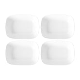 Delta-Coupe 8" x 5.75" x h:1.75" 20 oz. Rectangular White Porcelain Deep Plate (Set of 4)