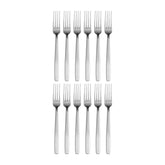 Astoria 8.5" Silver Brushed Stainless Steel Dinner Fork 18/10 (Set of 12)