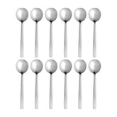 Astoria 7.25" Silver Brushed Stainless Steel Soup/Bouillon Spoon 18/10 (Set of 12)