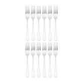 Baguette 7.25" Silver Stainless Steel Dessert Fork 18/10 (Set of 12)