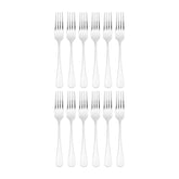 Baguette 8.25" Silver Stainless Steel Dinner Fork 18/10 (Set of 12)