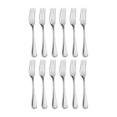 Anser 7.25" Silver Stainless Steel Dessert Fork 18/10 (Set of 12)