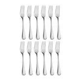 Anser 8.25" Silver Stainless Steel Dinner Fork 18/10 (Set of 12)