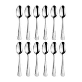 Contour 7.25" Silver Stainless Steel Dessert/Soup Spoon 18/10 (Set of 12)