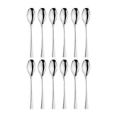 Curve 7.5" Silver Stainless Steel Dessert/Soup Spoon 18/10 (Set of 12)