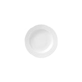 Flora dia.8.5" h:1.25" 8 oz. Round White Porcelain Deep Plate (Set of 4)