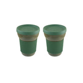 Gloire dia.3.75" h:4.75" 12 oz. Round Green Vitrified Mug (Set of 2)