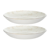 Grain dia.10" h:2" 44 oz. Round Decorated Vitrified Bowl (Set of 2)