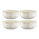 Grain dia.5.5" h:2.5" 17 oz. Round Decorated Vitrified Bowl (Set of 4)