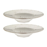 Grain dia.11" h:2.5" 14 oz. Round Decorated Vitrified Bowl (Set of 2)