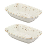 Bonna China Grano 4.75" x 3.25" x h:1" 4 oz. Rectangular Decorated Porcelain Deep Plate (Set of 2)