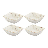 Grain 3.5" x 3.5" x h:1.25" 1 oz. Square Decorated Vitrified Ramekin (Set of 4)