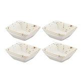 Bonna China Grano 3.5" x 3.5" x h:1.25" 1 oz. Square Decorated Porcelain Ramekin (Set of 4)