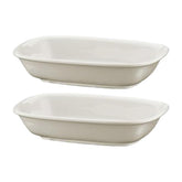 Bonna China Gourmet 4.75" x 3.25" x h:1" 4 oz. Rectangular Warm White Porcelain Deep Plate (Set of 2)