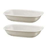 Bonna China Gourmet 5.5" x 4" x h:1.25" 7 oz. Rectangular Warm White Porcelain Deep Plate (Set of 2)