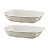 Gourmet 5.5" x 4" x h:1.25" 7 oz. Rectangular Warm White Vitrified Deep Plate (Set of 2)