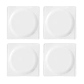 Porcelain Hong Kong 7" x 7" Square White Porcelain Plate (Set of 4)
