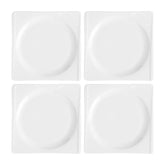 Hong Kong 7" x 7" Square White Porcelain Plate (Set of 4)