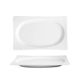 Hong Kong 11.5" x 7.25" x h:1.5" Rectangular White Porcelain Platter (1 each)