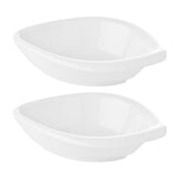 Hawaii Oval White Porcelain Deep Plate 9.5" x 7.5" x h:1.5" 14 oz. (Set of 2)