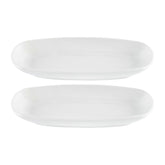 Porcelain Delta-Coupe 9.25" x 6.25" x h:1" Oval White Porcelain Platter (Set of 2)
