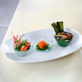 Delta-Coupe 13.5" x 7.5" x h:1.5" Oval White Porcelain Platter (1 each)